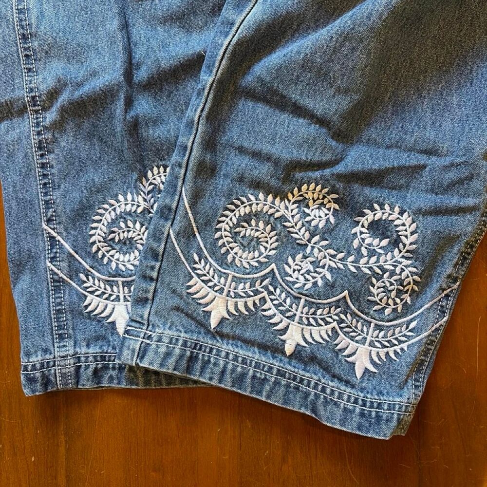 Revolt Women's Blue Embroidered Dungarees-overalls